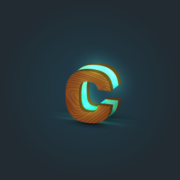 3d现实的玻璃和木材角色从一个图片下载