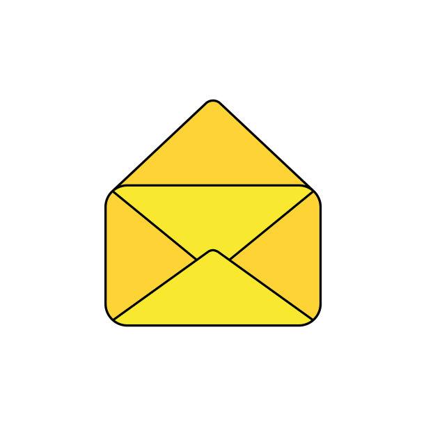 图标打开邮件信封黑色轮廓和图片下载