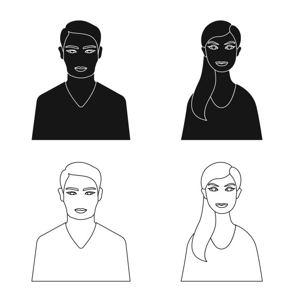 设计发型和职业标志图片下载