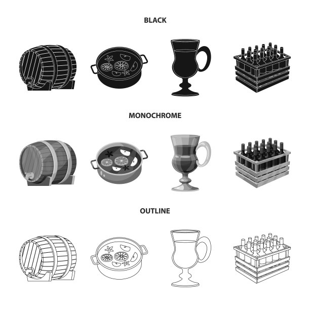 设计农场和葡萄园的标志集图片下载