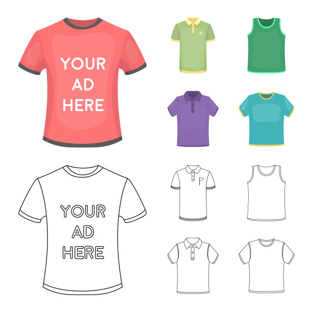 服装和服装标志集图片下载