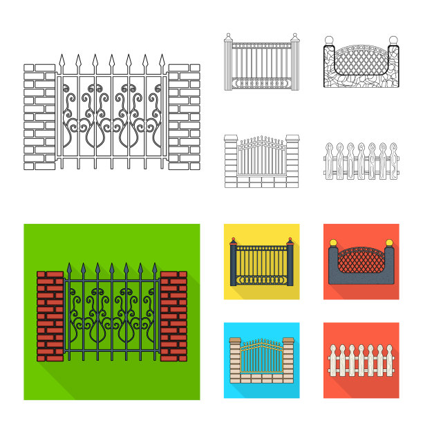 隔离对象门和栅栏标志收集图片下载