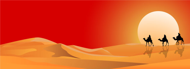 骑骆驼的人穿越沙漠图片下载