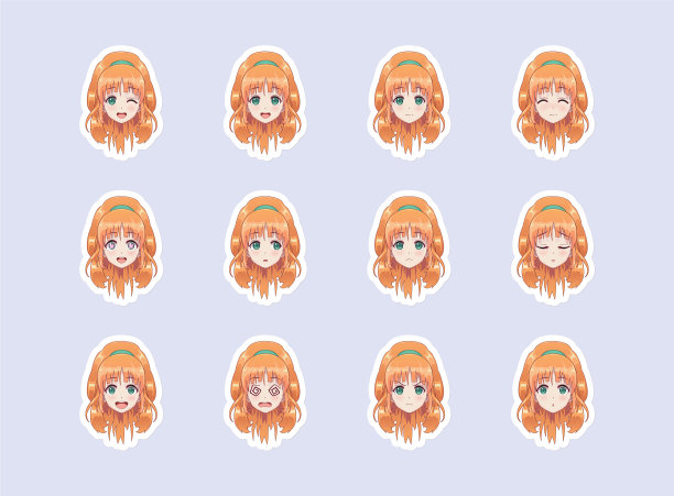 设定情感贴纸头动漫漫画女孩图片下载