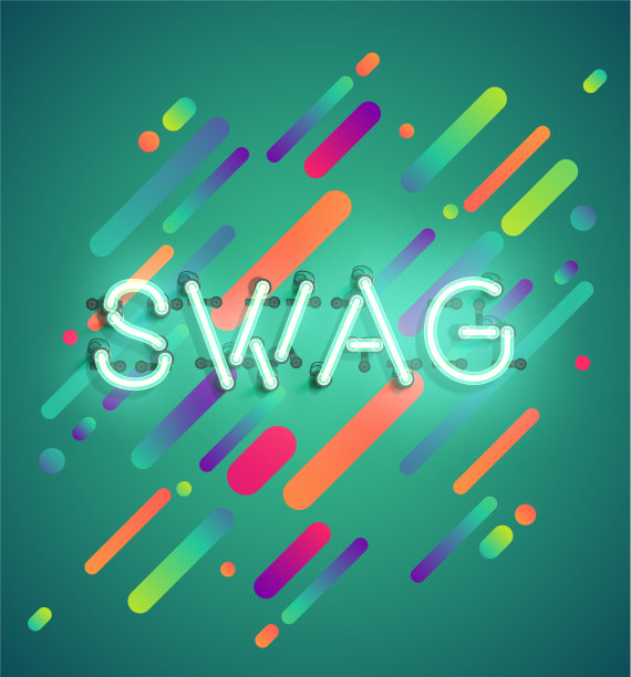 彩色背景广告的霓虹字图片下载