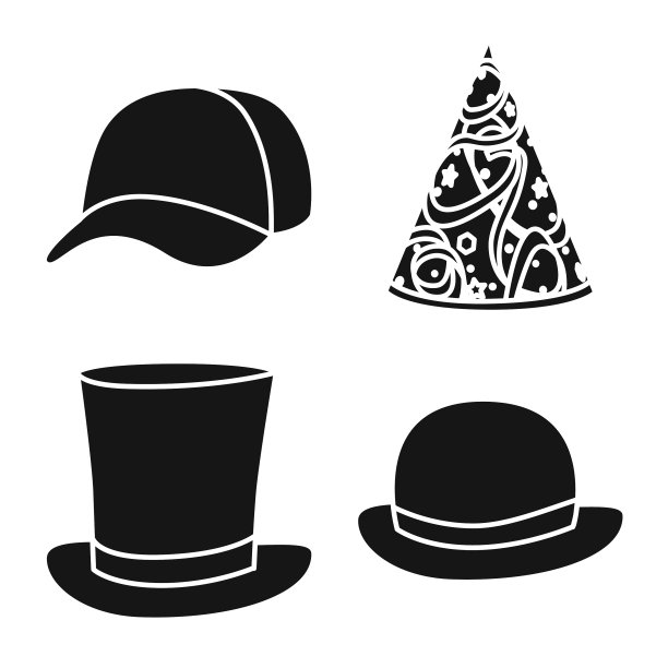 豆帽和贝雷帽标志集图片下载
