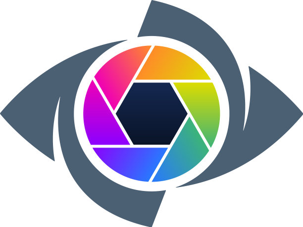 彩色眼睛和快门创意图标图片下载