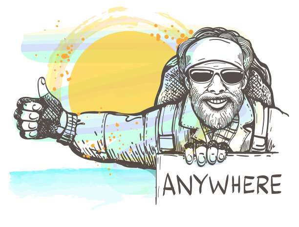 搭便车旅行的概念海报图片下载