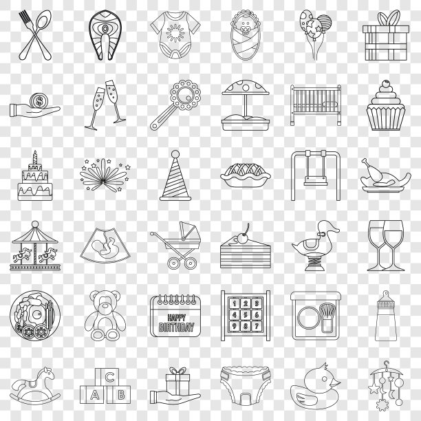 礼品图标设置轮廓风格图片下载