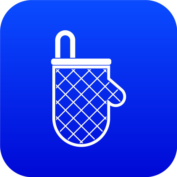 厨房保护手套图标数字蓝色图片下载