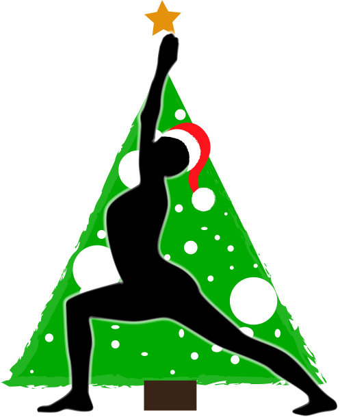 圣诞新年瑜伽体式的背景图片下载