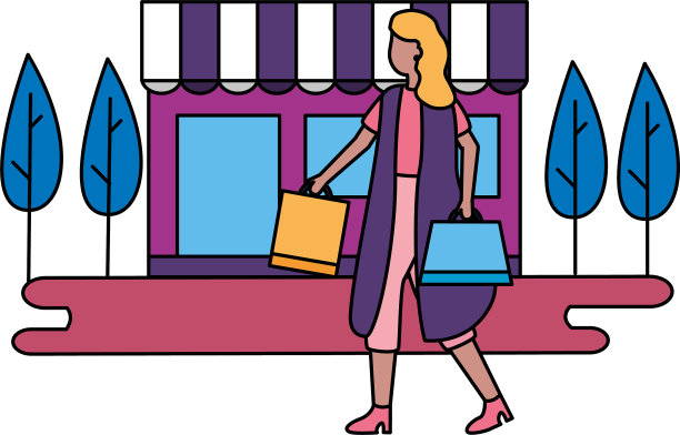 人们购物袋的商业理念图片下载