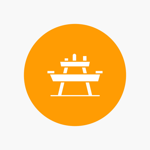 长凳食物公园座位野餐白色的字形图标图片下载