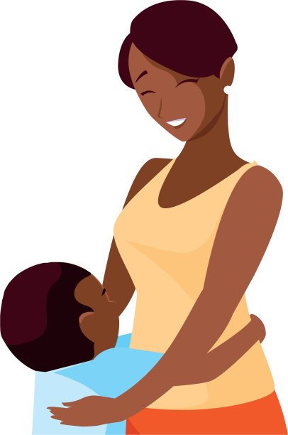 漂亮的黑人母亲和儿子的角色图片下载