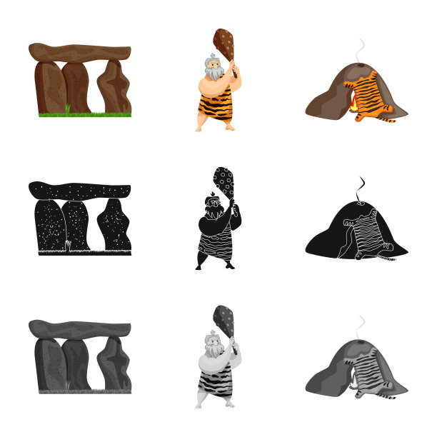 孤立的物体进化和史前标志图片下载