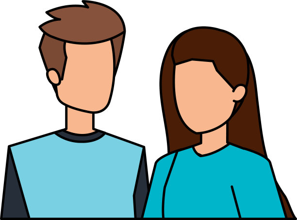 年轻情侣和情侣的化身图片下载