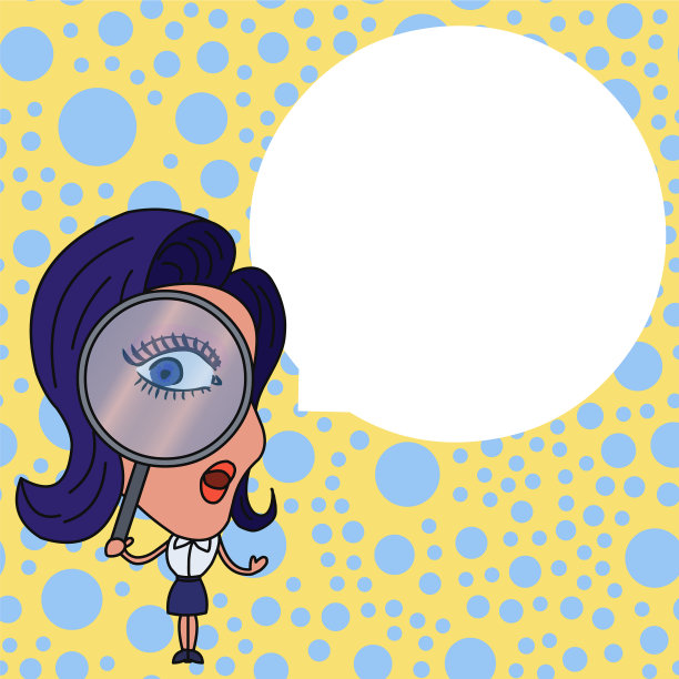 女人看着槽放大镜与图片下载