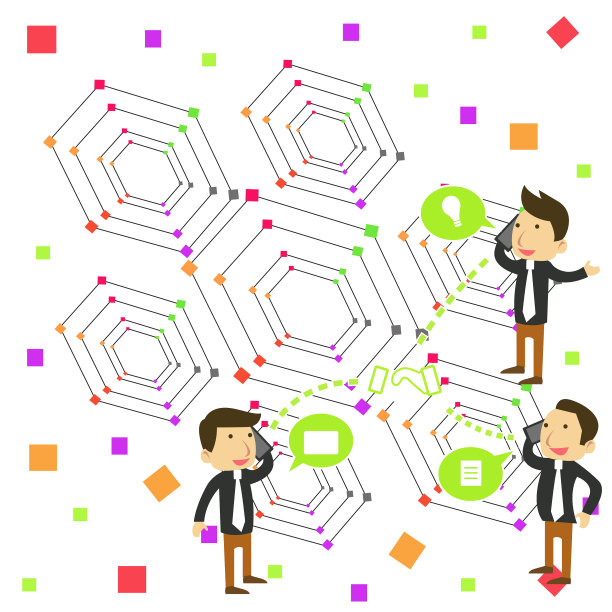 三个手持移动设备的年轻商人图片下载