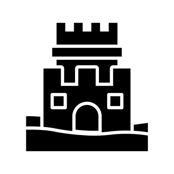 沙堡夏季假日相关实心图标图片下载