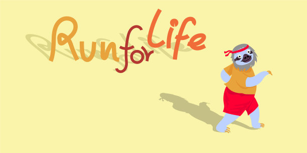 树懒奔跑者带着奔跑的信息奔跑图片下载