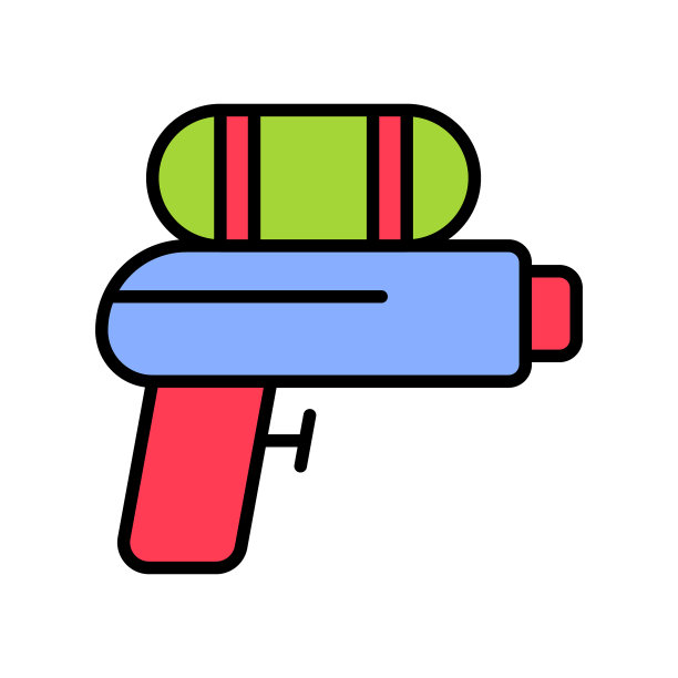 水枪夏季派对相关填充图标图片下载