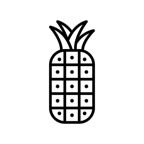 菠萝夏季派对相关线性图标图片下载