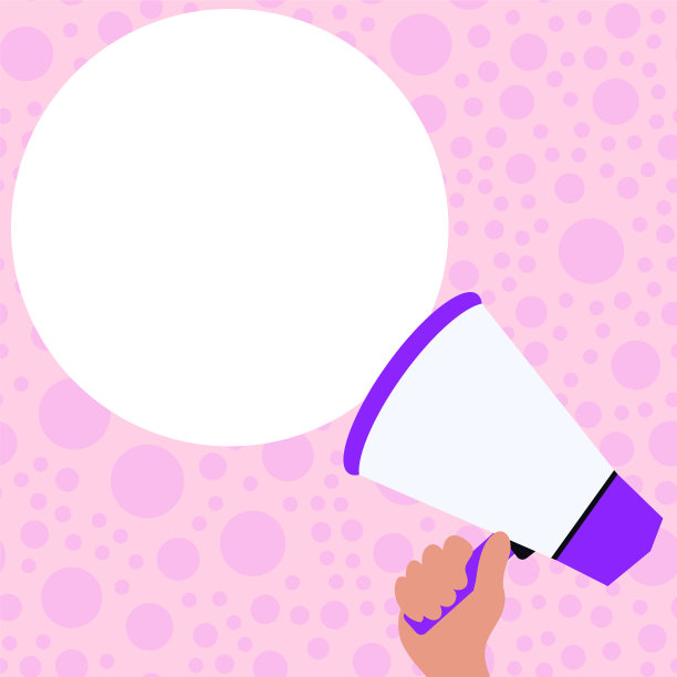 手拿扬声器，用空白圆形的形状讲话图片下载