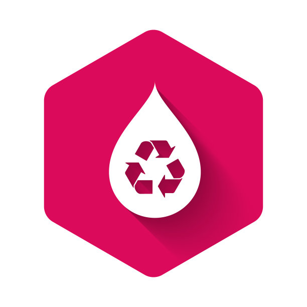 白色循环干净的水图标，隔离与长图片下载