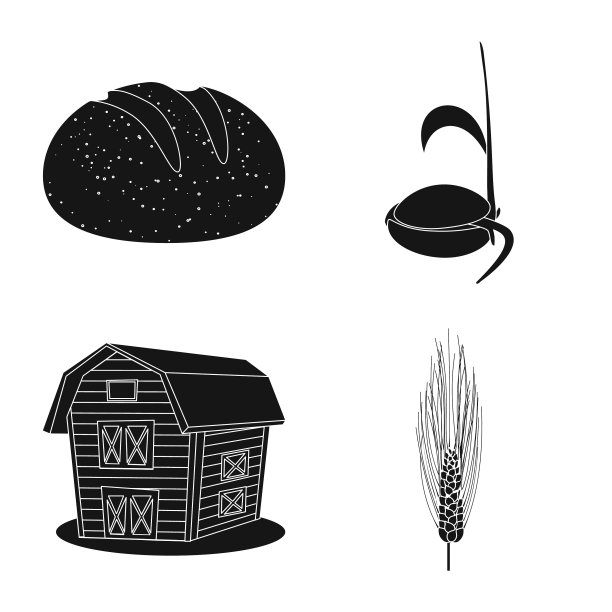 黑麦和植物标志集图片下载