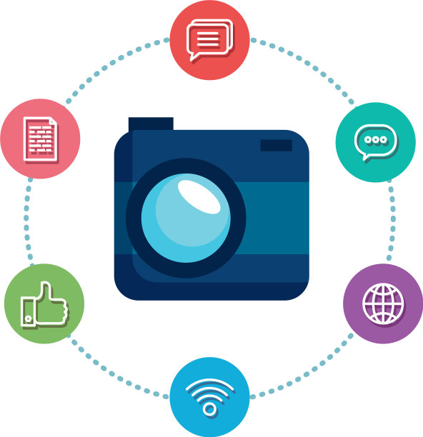 用社交媒体图标拍照图片下载