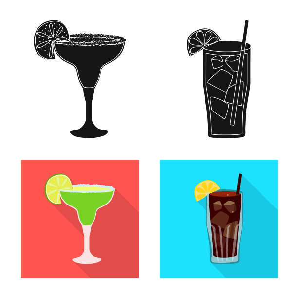 设计咖啡馆和拉丁图标设置咖啡馆图片下载