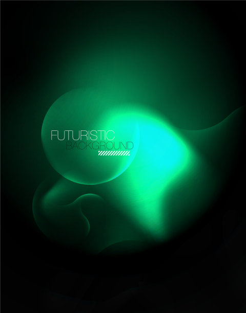 发光氖几何波模板图片下载