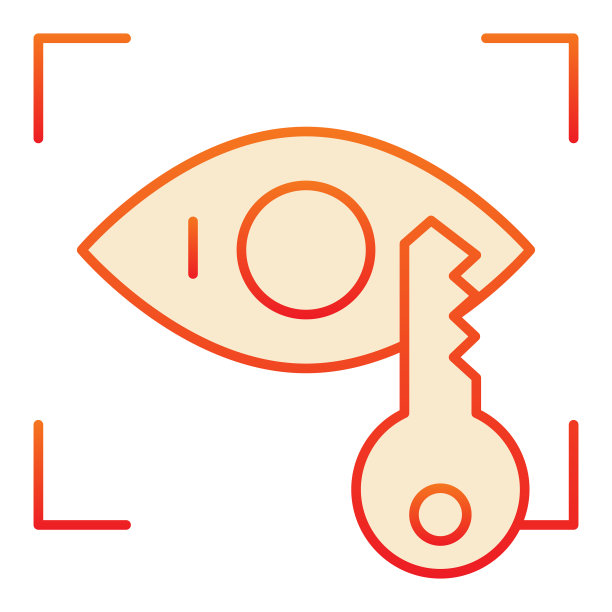 视网膜识别平面图标眼睛识别图片下载