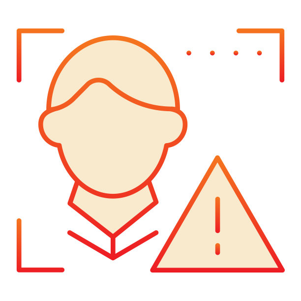 面部识别警报平面图标面部扫描图片下载