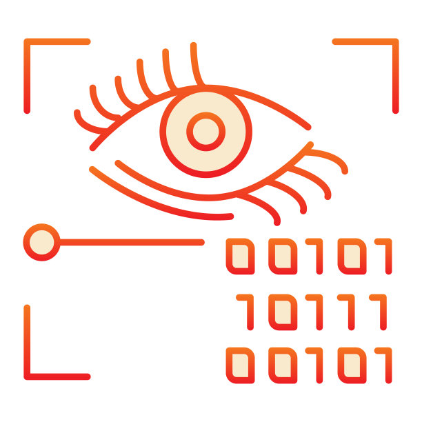 视网膜识别平面图标眼睛识别图片下载