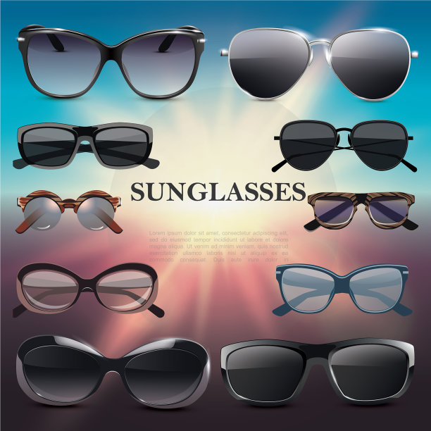 现实时尚的太阳镜模板图片下载