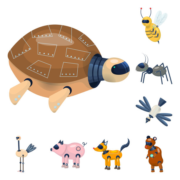 孤立物体机器人和控制论符号集图片下载