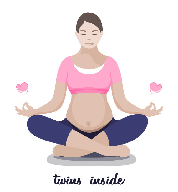 孕妇在瑜伽中放松荷花姿势图片下载