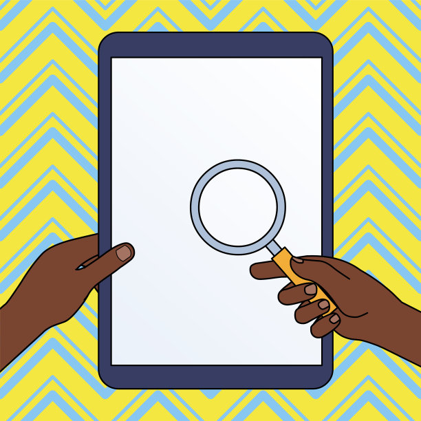 特写放大镜在一只手指导图片下载