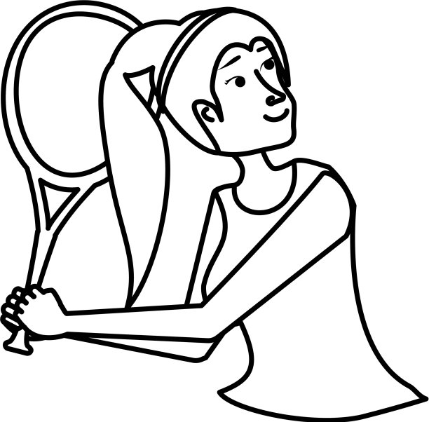 女子网球用球拍打图片下载