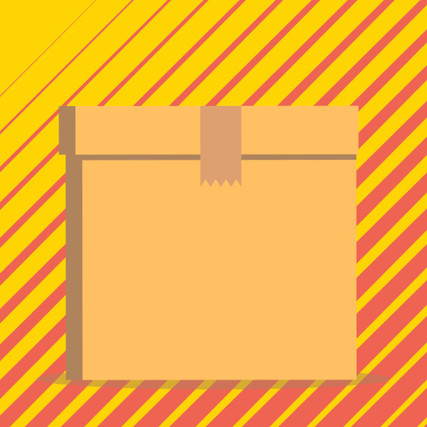 方形硬盖纸箱有锯齿形胶带图片下载