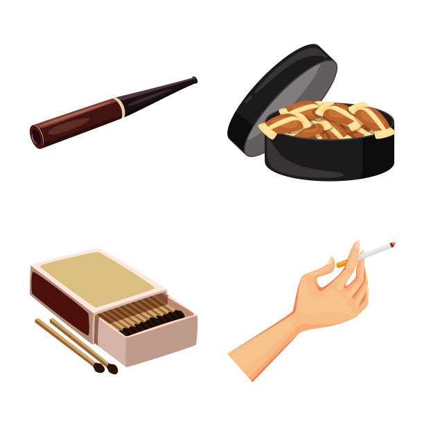 设计香烟及烟草标志套装图片下载