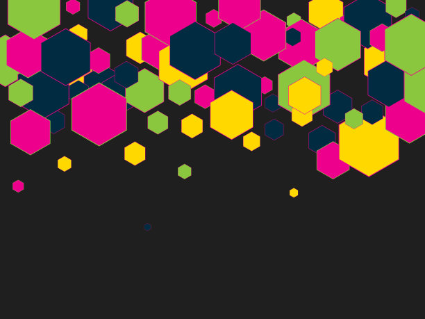 几何图案与彩色六边形抽象图片下载