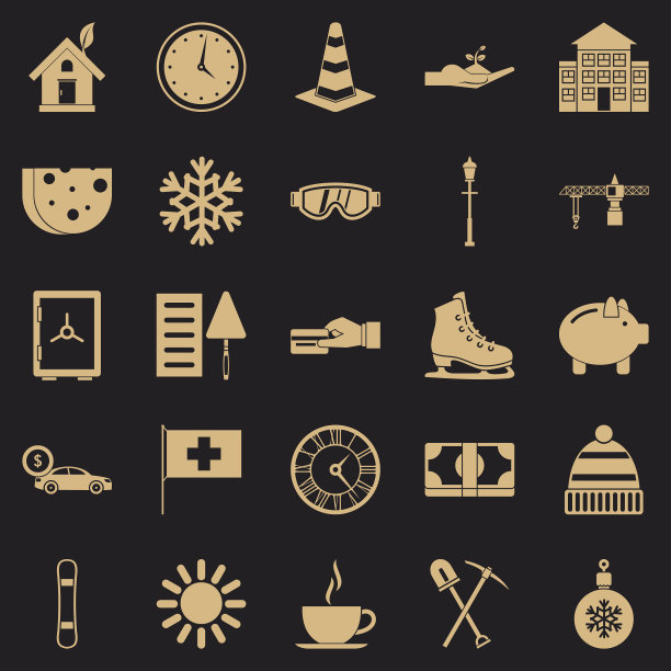 别墅图标设置简单的风格图片下载