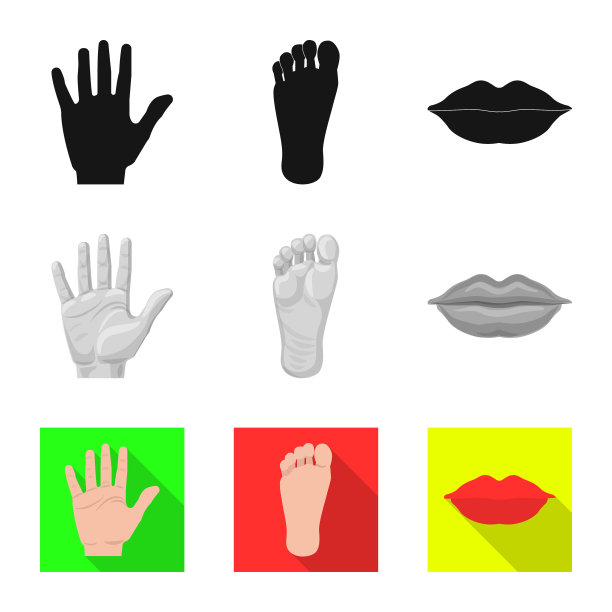 孤立对象人和部分标志集图片下载