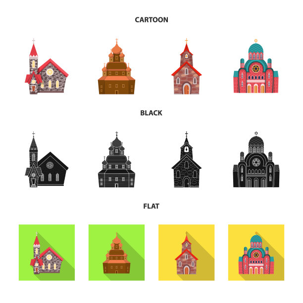 崇拜和寺庙符号设置图片下载