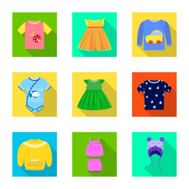 设计时装及服装标志套装图片下载