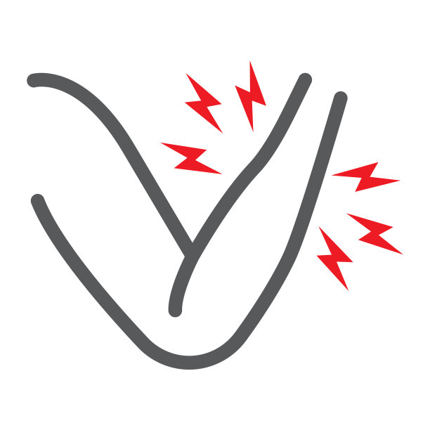 手臂疼痛线条图标身体和手受伤疼痛图片下载