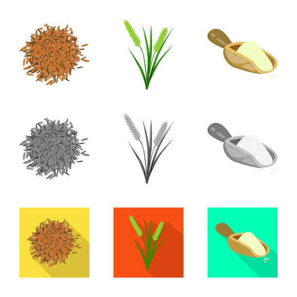 孤立对象作物和生态符号集图片下载