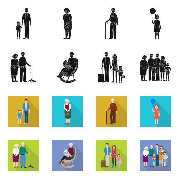 设计人物和头像标志套的图片下载